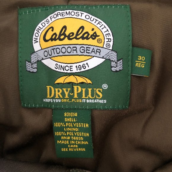 Cabela's Dry-Plus Men's Hunting Pants Size 30 R Straight Leg Fit Warm Lined - Picture 3 of 5